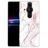 Hoesje geschikt voor Sony Xperia Pro-I - White Pink Marble