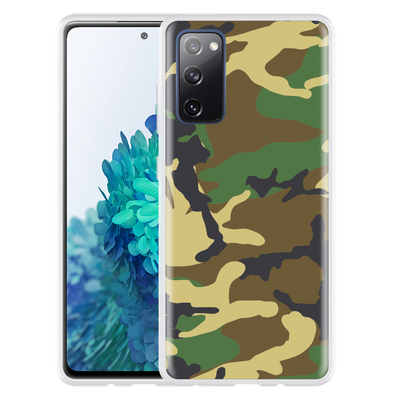 Cazy Hoesje geschikt voor Samsung Galaxy S20 FE - Camouflage Green