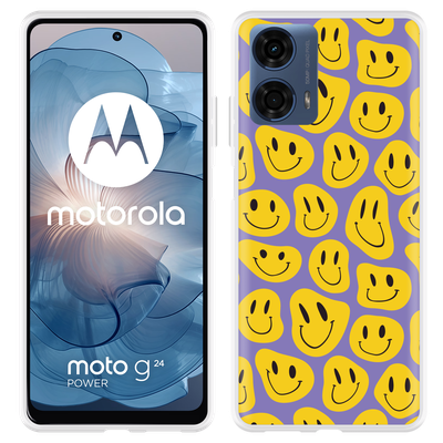 Cazy Hoesje geschikt voor Motorola Moto G04/G04s/G24/G24 Power Smileys