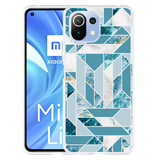 Hoesje geschikt voor Xiaomi 11 Lite 5G NE/Mi 11 Lite - Blauw Marmer Patroon
