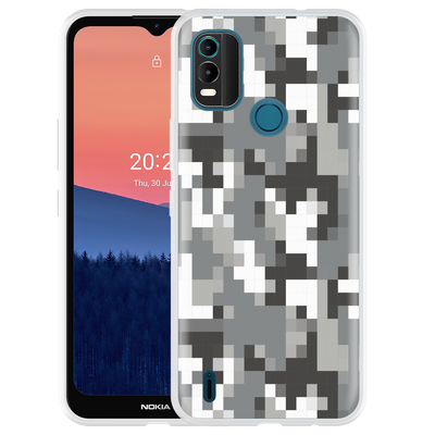 Cazy Hoesje geschikt voor Nokia C21 Plus - Pixel Camouflage
