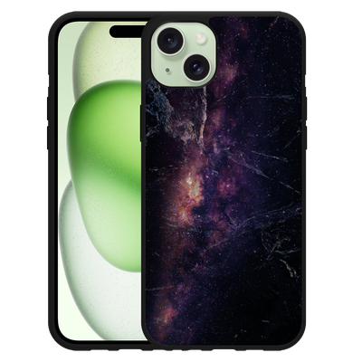 Cazy Hardcase Hoesje geschikt voor iPhone 15 Plus Black Space Marble