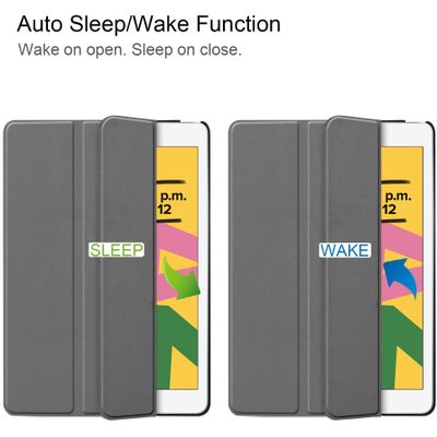 Cazy TriFold Hoes met Auto Slaap/Wake geschikt voor iPad 2021 (9th Gen)/2020 (8th Gen)/iPad 2019 (7th Gen) - Grijs