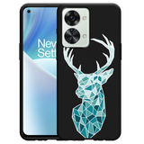 Hoesje Zwart geschikt voor OnePlus Nord 2T - Art Deco Deer