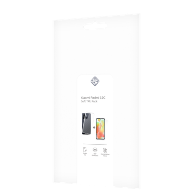 Cazy Soft TPU Hoesje + Tempered Glass Protector geschikt voor Xiaomi Redmi 12C - Transparant