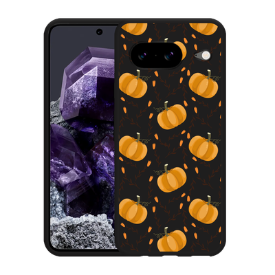 Cazy Hoesje Zwart geschikt voor Google Pixel 8 Pumpkins