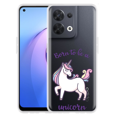 Cazy Hoesje geschikt voor Oppo Reno8 5G - Born to be a Unicorn