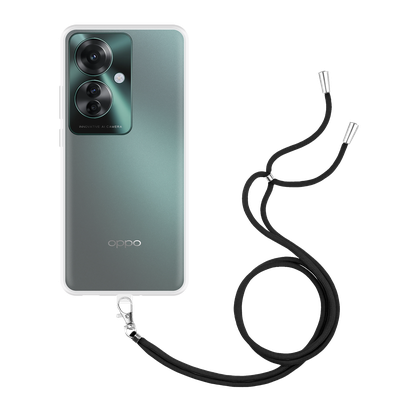 Just in Case Oppo Reno11 F - Soft TPU Case with Necklace Strap - Clear