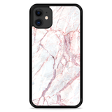 Hardcase Hoesje geschikt voor iPhone 11 - White Pink Marble