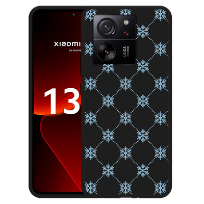 Cazy Hoesje Zwart geschikt voor Xiaomi 13T/13T Pro Snowflake Pattern