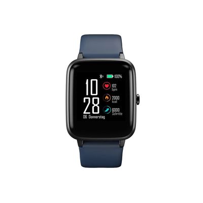 Hama Fit smartwatch - Fitnesshorloge voor dames en heren - Activitytracker met o.a. hartslagmeter en stappenteller - IP68-waterbestendig - Donkerblauw/grijs