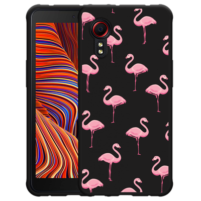 Cazy Hoesje Zwart geschikt voor Samsung Galaxy Xcover 5 - Flamingo