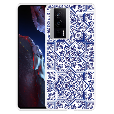 Cazy Hoesje geschikt voor Poco F5 Pro Delfts Blauw II