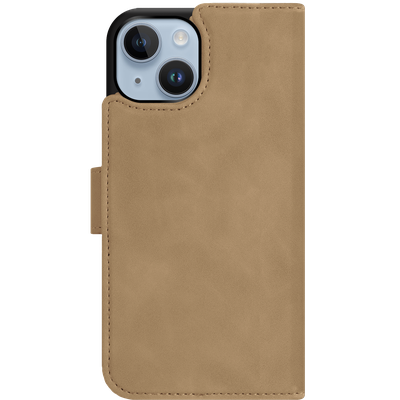 Cazy Uitneembaar Wallet Hoesje voor iPhone 15 Plus - Magfit 2-in-1 Hoesje met Pasvakjes - Taupe