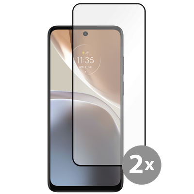 Cazy Tempered Glass Screen Protector geschikt voor Motorola Moto G32 - Zwart - 2 stuks
