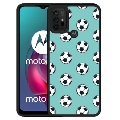 Cazy Hardcase hoesje geschikt voor Motorola Moto G10 - Blue Soccer Pattern