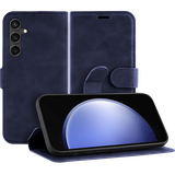 Hoesje geschikt voor Samsung Galaxy S23 FE - Premium Hoesje met Pasjeshouder - Blauw