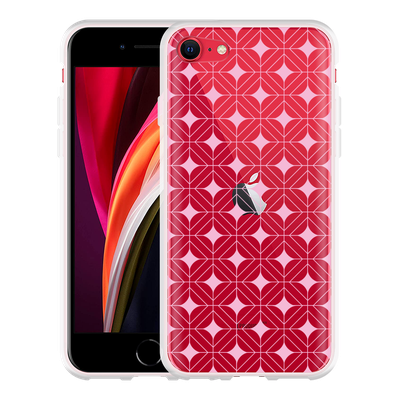 Cazy Hoesje geschikt voor iPhone SE 2020 - Geometrisch Pink