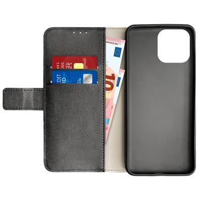 Cazy Hoesje geschikt voor iPhone 15 Pro Max - Bookcase Classic met Pasjeshouder - Zwart