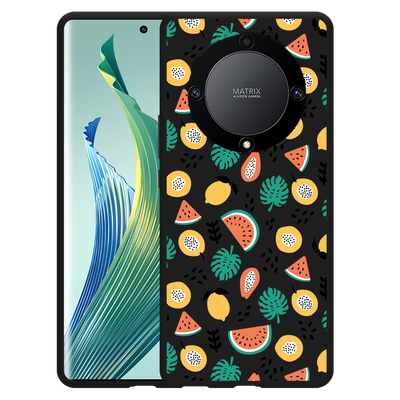 Cazy Hoesje Zwart geschikt voor Honor Magic5 Lite Tropical Fruit