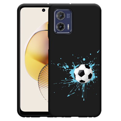 Cazy Hoesje Zwart geschikt voor Motorola Moto G73 Soccer Ball
