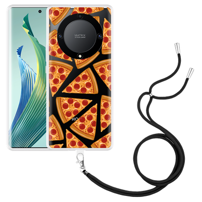 Cazy Hoesje met koord geschikt voor Honor Magic5 Lite Pizza Party