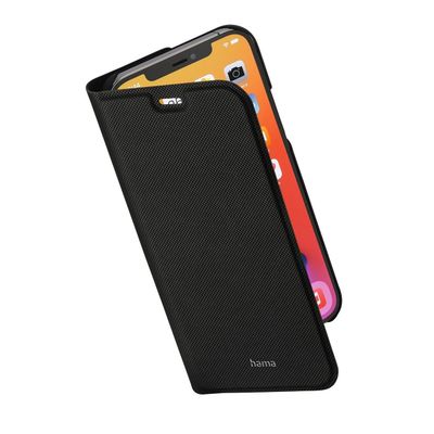 Hama Booklet Slim Pro Cover Hoesje geschikt voor Apple iPhone 12 / 12 Pro - Pasvakjes - Magnetische sluiting - Standfunctie - Perfecte Pasvorm - Zwart