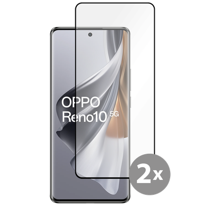 Cazy Full Cover Screenprotector geschikt voor Oppo Reno10 5G - 2 stuks - Gehard Glas