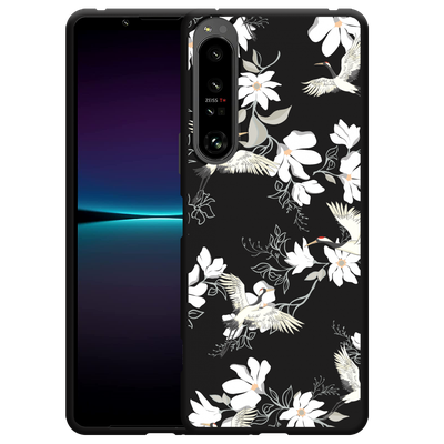 Cazy Hoesje Zwart geschikt voor Sony Xperia 1 IV - White Bird