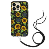 Hoesje met Koord Zwart geschikt voor iPhone 14 Pro Max - Sunflowers