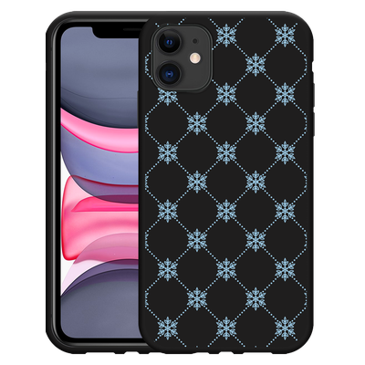 Cazy Hoesje Zwart geschikt voor iPhone 11 Snowflake Pattern