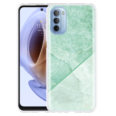 Cazy Hoesje geschikt voor Motorola Moto G41 - Green Marble