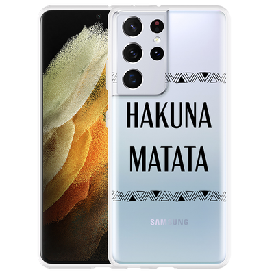Cazy Hoesje geschikt voor Samsung Galaxy S21 Ultra - Hakuna Matata black