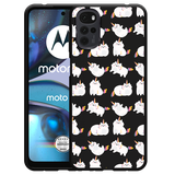 Hoesje Zwart geschikt voor Motorola Moto G22 - Unicorn Cat