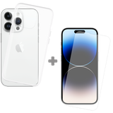 Soft TPU Hoesje + Tempered Glass Protector geschikt voor iPhone 14 Pro - Transparant