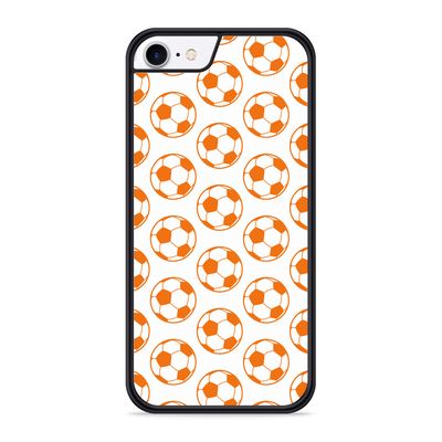 Cazy Hardcase hoesje geschikt voor iPhone 8 - Orange Soccer Balls