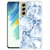 Hoesje geschikt voor Samsung Galaxy S21 FE - Blue Marble Hexagon