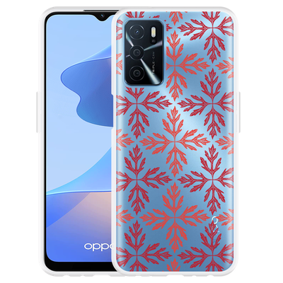 Cazy Hoesje geschikt voor Oppo A54s - Red Leaves Pattern