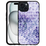 Hardcase Hoesje geschikt voor iPhone15 Paars Hexagon Marmer