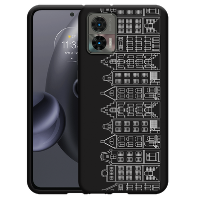 Cazy Hoesje Zwart geschikt voor Motorola Edge 30 Neo - Grachtenpanden I