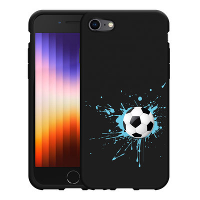 Cazy Hoesje Zwart geschikt voor iPhone SE 2022 - Soccer Ball