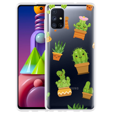 Cazy Hoesje geschikt voor Samsung Galaxy M51 - Happy Cactus