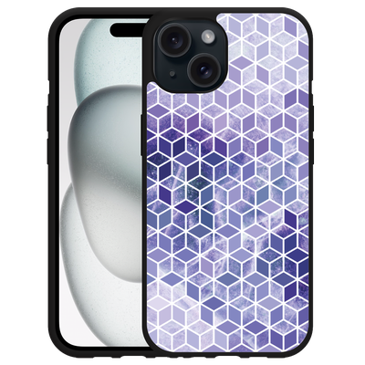 Cazy Hardcase Hoesje geschikt voor iPhone15 Paars Hexagon Marmer