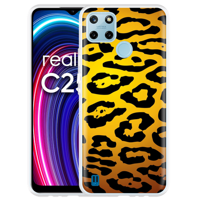 Cazy Hoesje geschikt voor Realme C25Y - Luipaard Goud Zwart