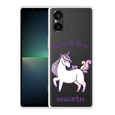 Cazy Hoesje geschikt voor Sony Xperia 5 V Born to be a Unicorn