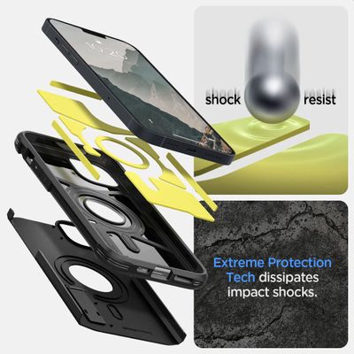 Hoesje iPhone 14 Plus Spigen Tough Armor Mag Case Magfit - Zwart