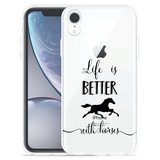 Hoesje geschikt voor iPhone Xr - Life is Better with Horses