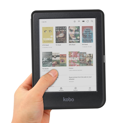 Cazy Hoes geschikt voor Kobo Clara Colour / Kobo Clara BW / Tolino Shine Color - E-reader Folio Hoes - Zwart