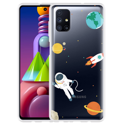 Cazy Hoesje geschikt voor Samsung Galaxy M51 - Astronaut