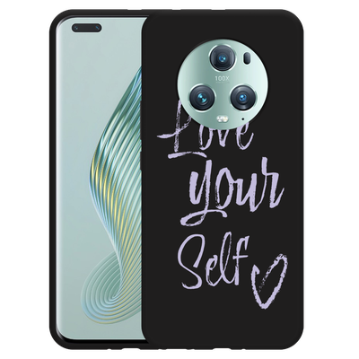 Cazy Hoesje Zwart geschikt voor Honor Magic5 Pro Love Yourself